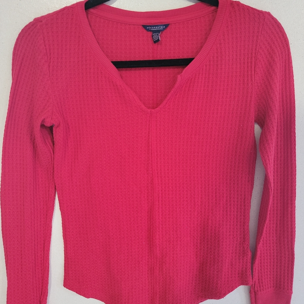 Aeropostale Red Long Sleeve Shirt